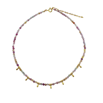 Cadena amatista y aquamarina