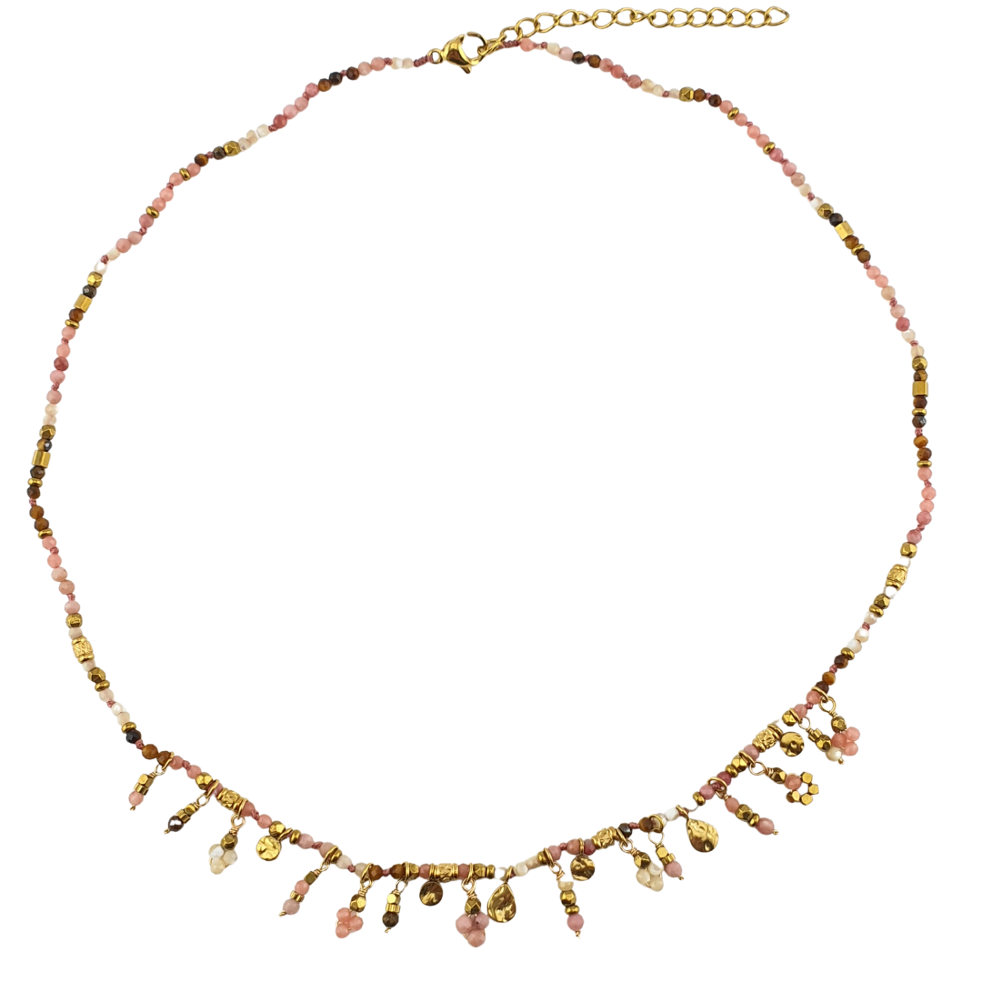 Collar piedras y cristales colgantes