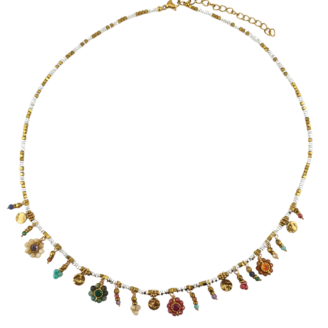 Collar bitono flores