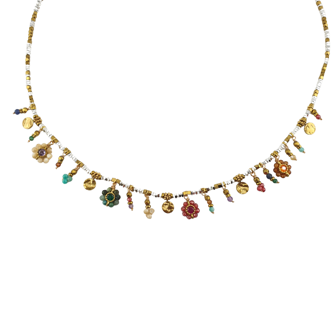 Collar bitono flores
