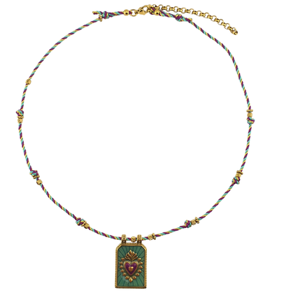 Collar placa sagrado cordon