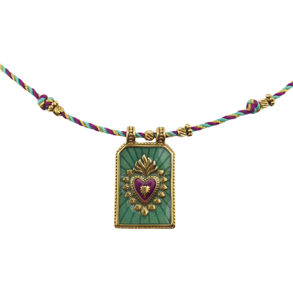 Collar placa sagrado cordon