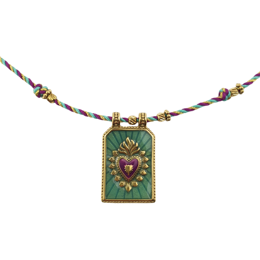 Collar placa sagrado cordon