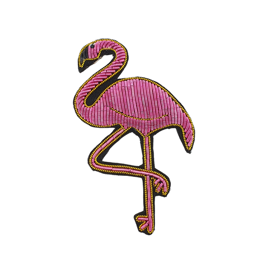 Broche Flamingo tejido