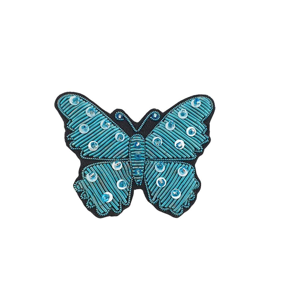 Broche Mariposa tejida cristales