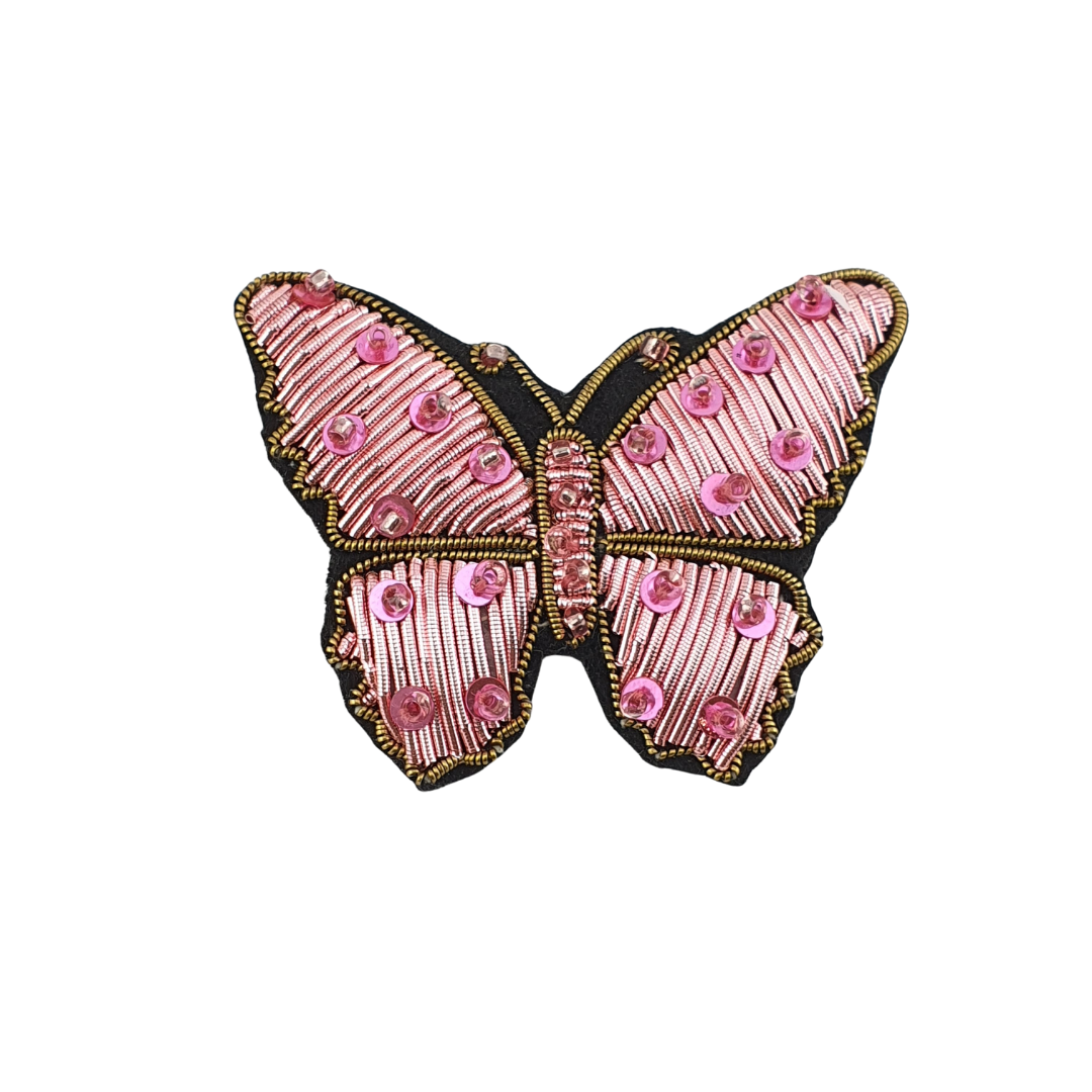 Broche Mariposa tejida cristales