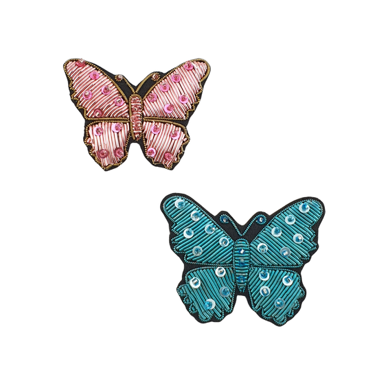Broche Mariposa tejida cristales