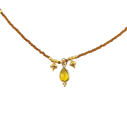 Collar cristales carey con gota citrina