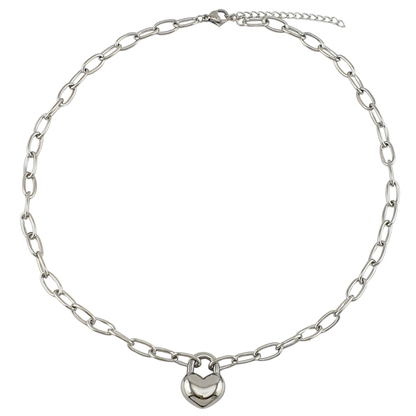 Collar corazon 3D candado link
