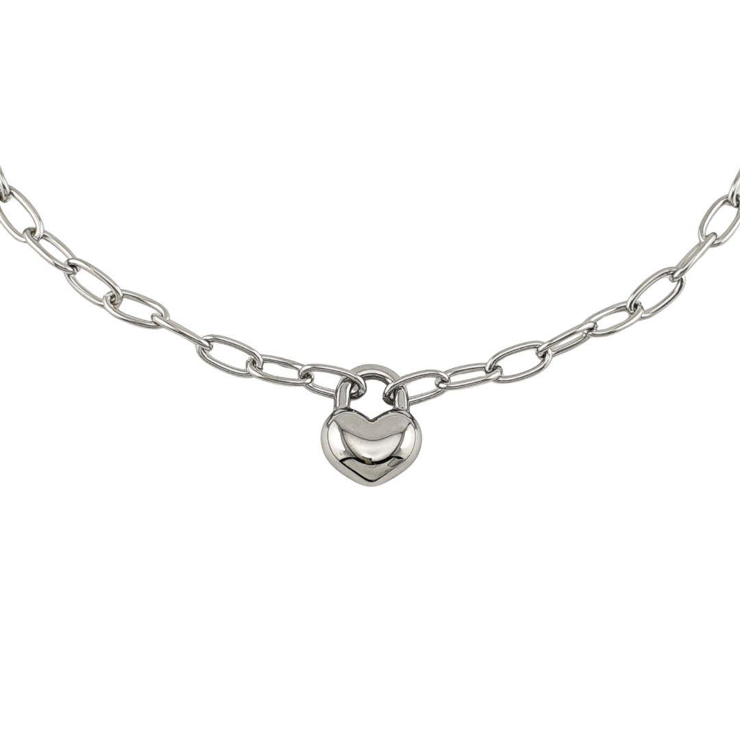 Collar corazon 3D candado link