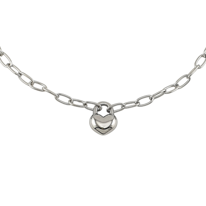 Collar corazon 3D candado link