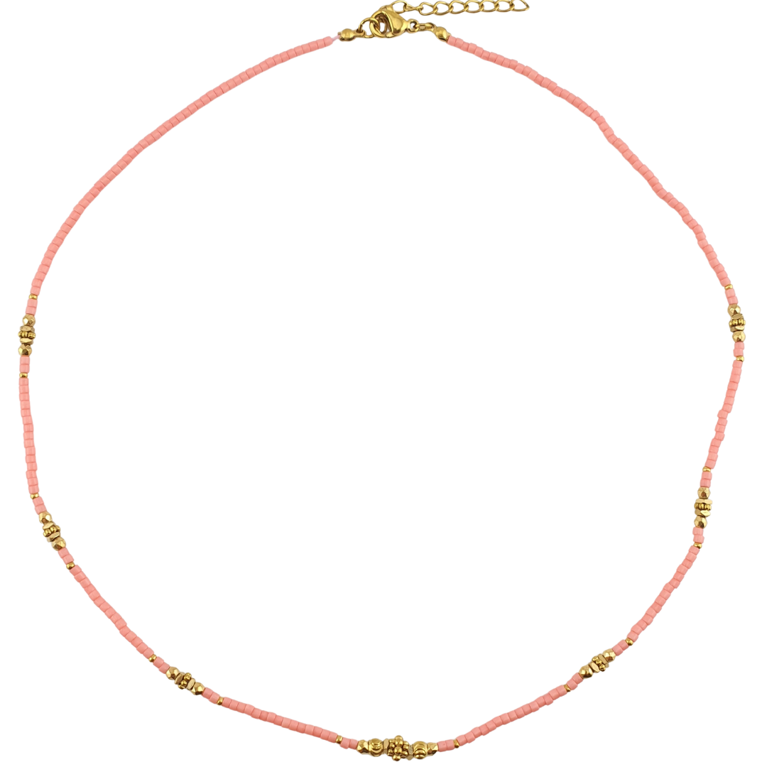 Collar cristales aro bolitas frente