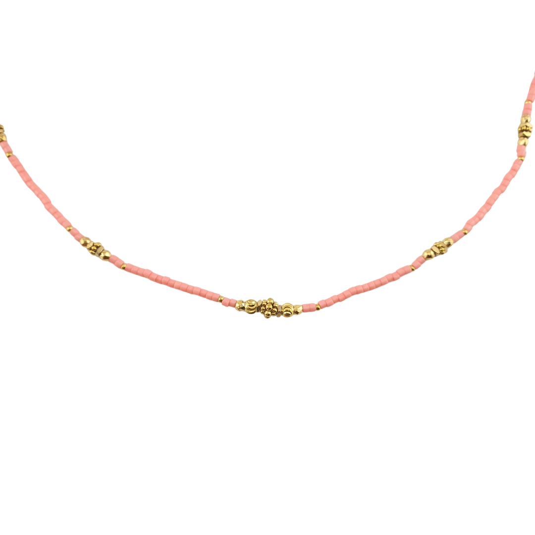 Collar cristales aro bolitas frente