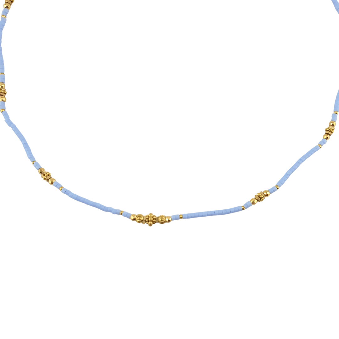 Collar cristales aro bolitas frente