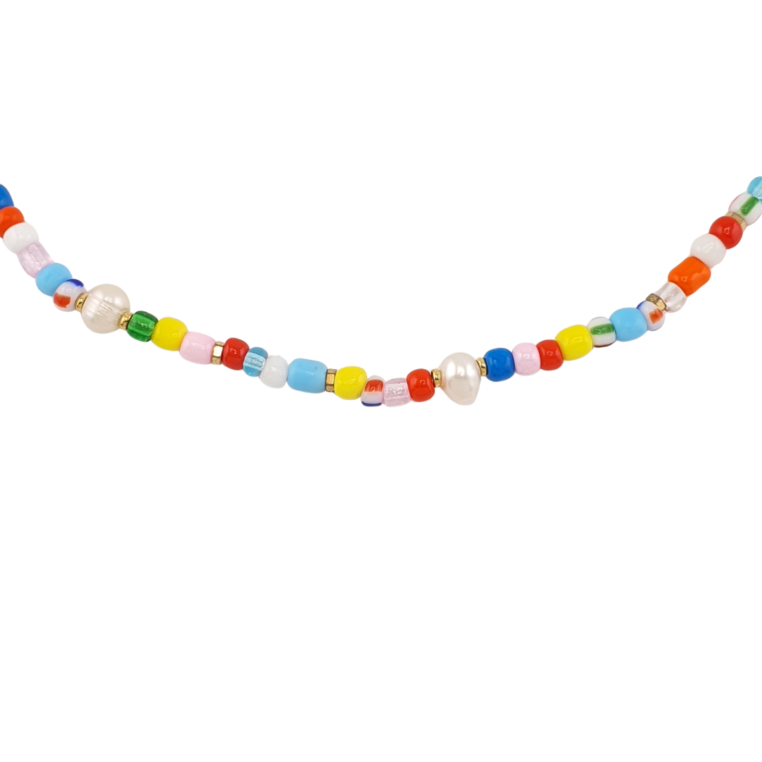 Collar vidrio soplado rainbow perlas