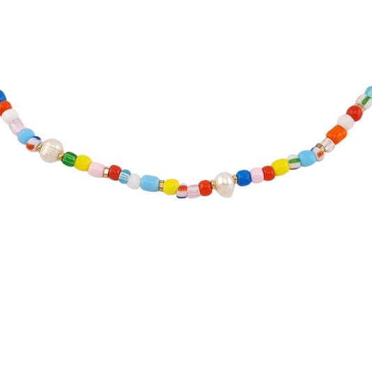 Collar vidrio soplado rainbow perlas