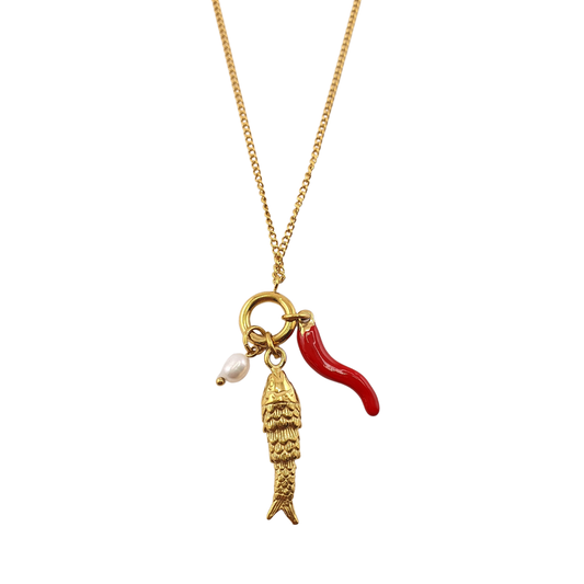 Cadena pez perla cuerno abundancia