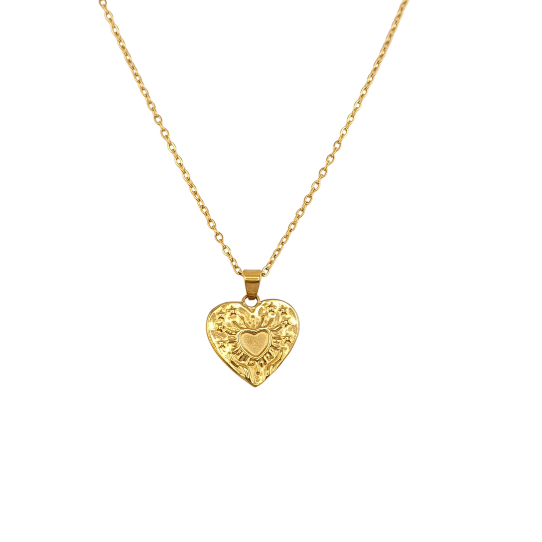 Cadena corazon en corazon estrellas
