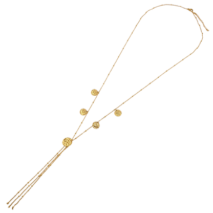 Lariat bolitas monedas de tamaños Cadenas al final