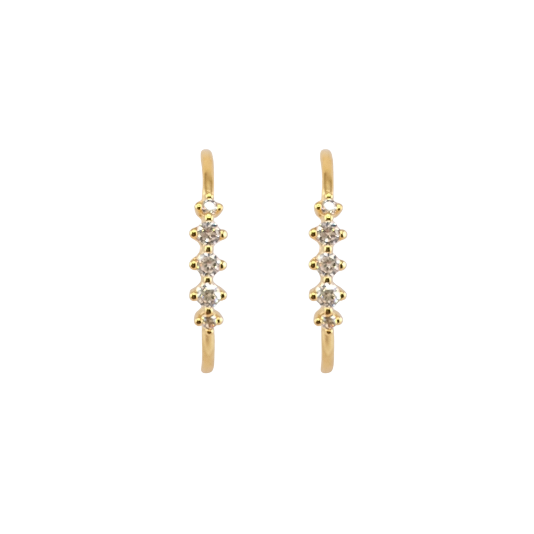 Arete tipo cuff 5 rombos