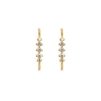 Arete tipo cuff 5 rombos