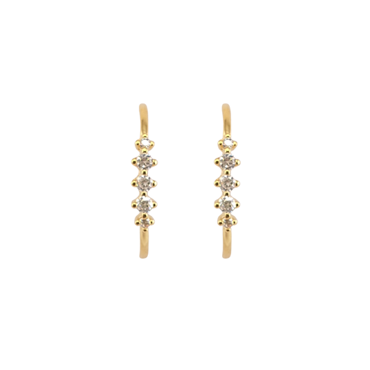 Arete tipo cuff 5 rombos