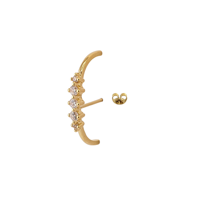 Arete tipo cuff 5 rombos