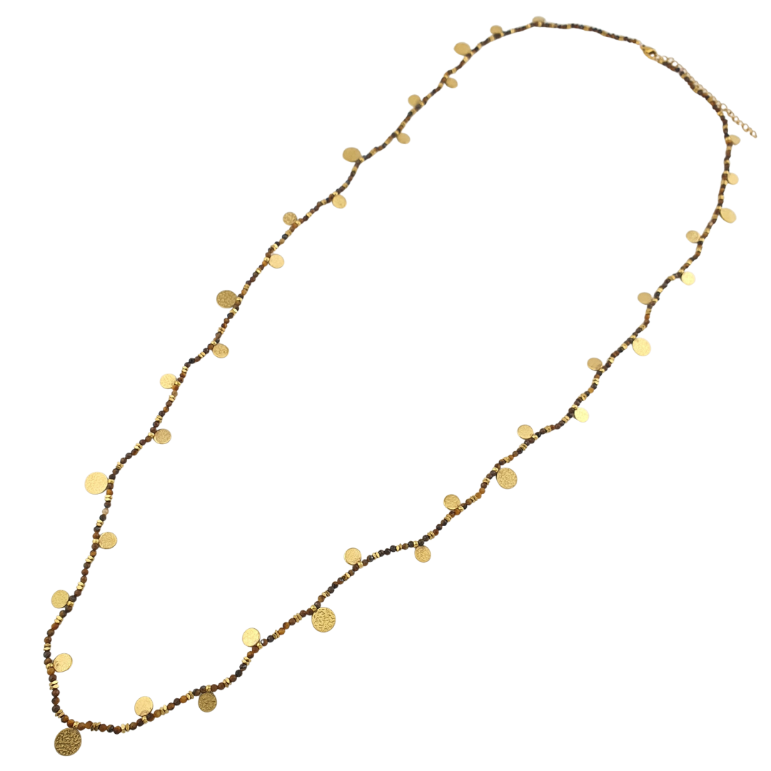 Collar largo monedas y cristales