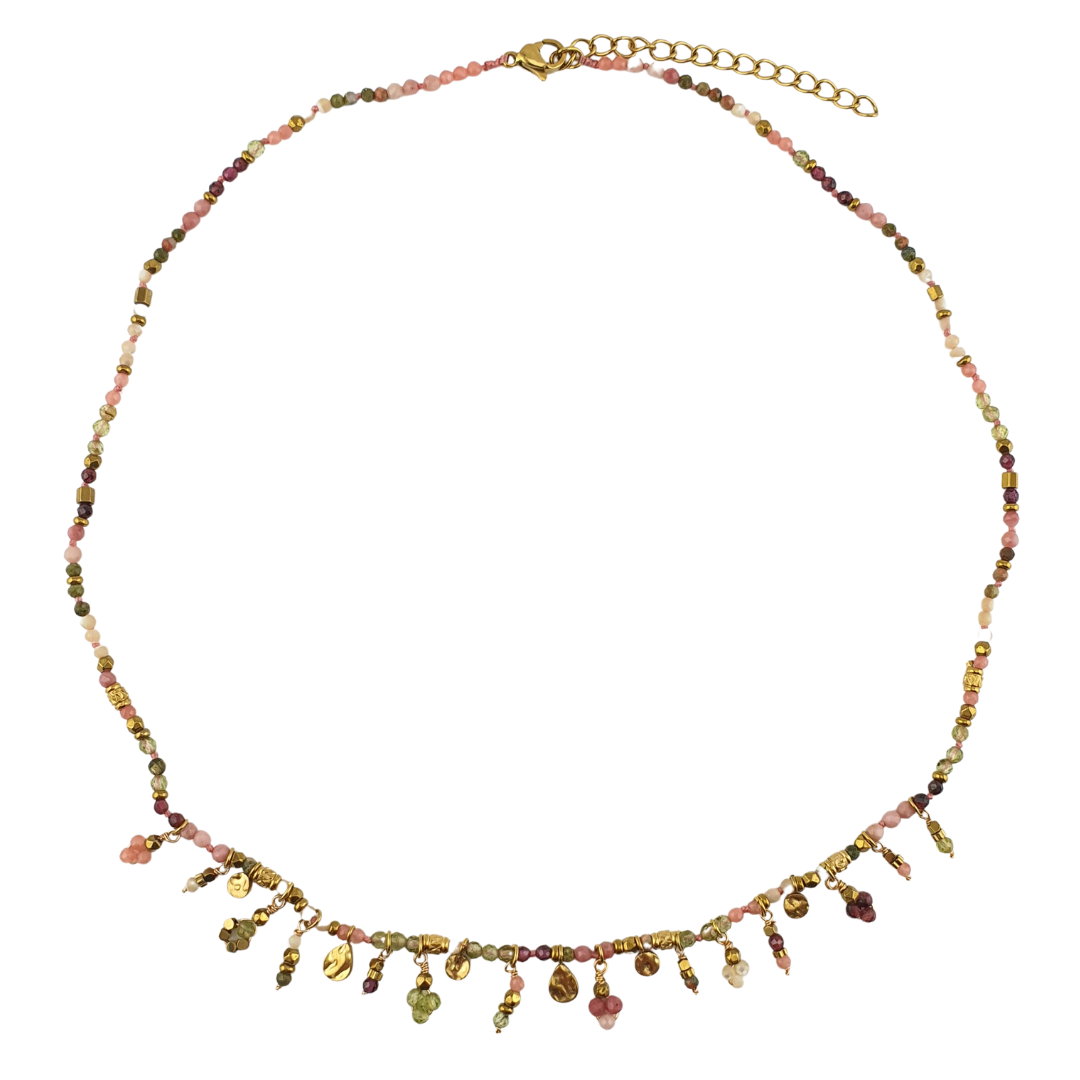 Collar piedras y cristales colgantes