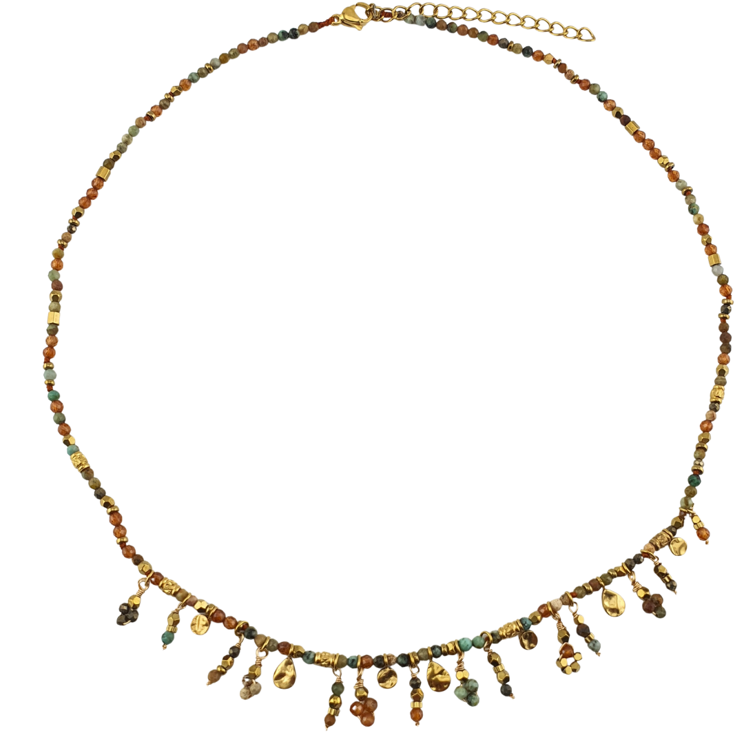 Collar piedras y cristales colgantes