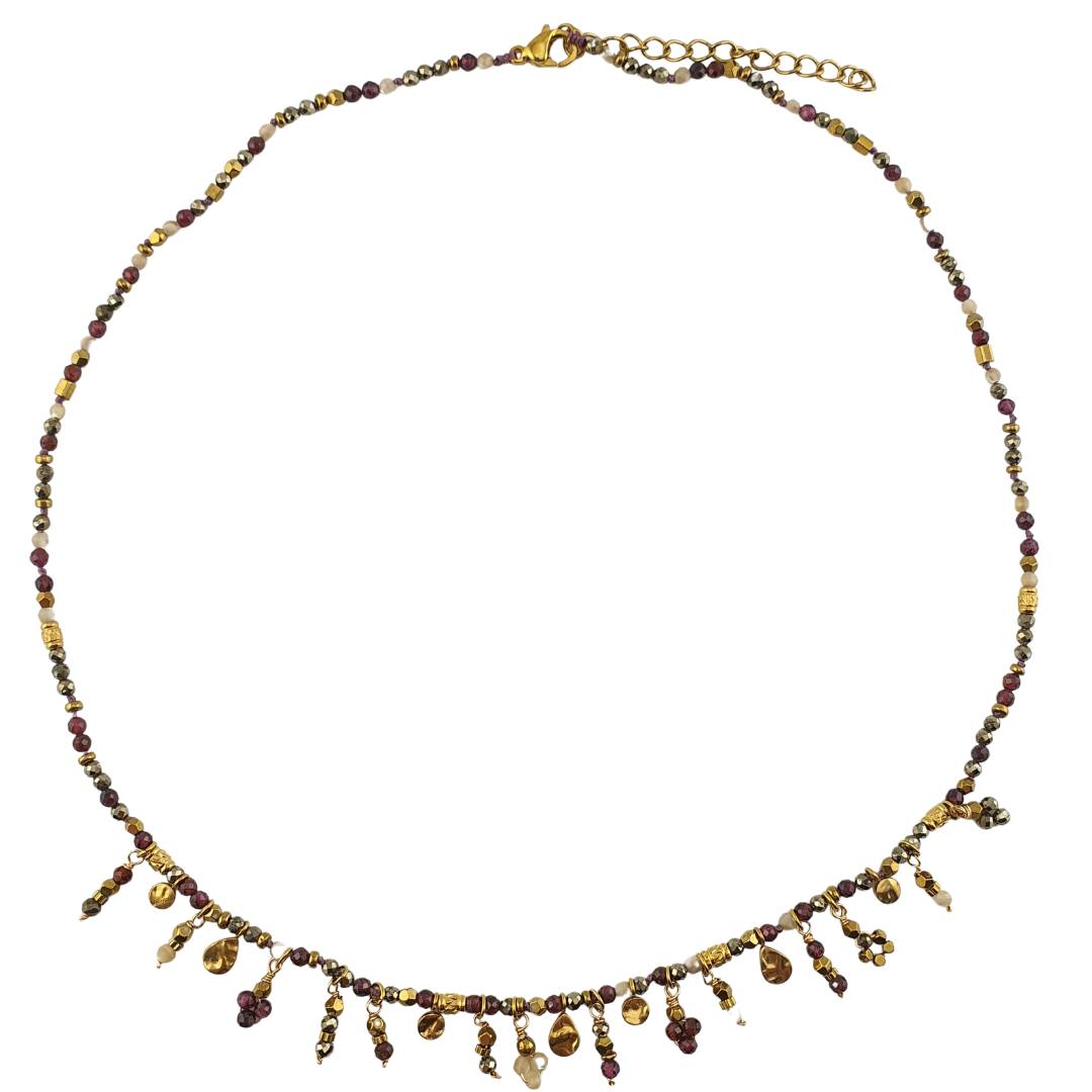Collar piedras y cristales colgantes