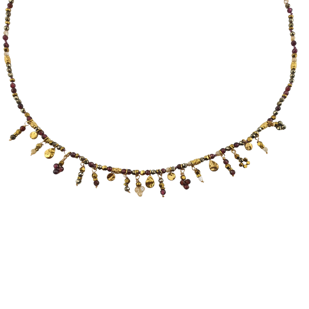 Collar piedras y cristales colgantes