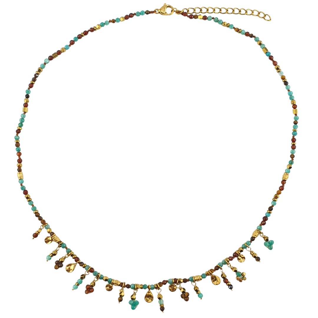 Collar piedras y cristales colgantes