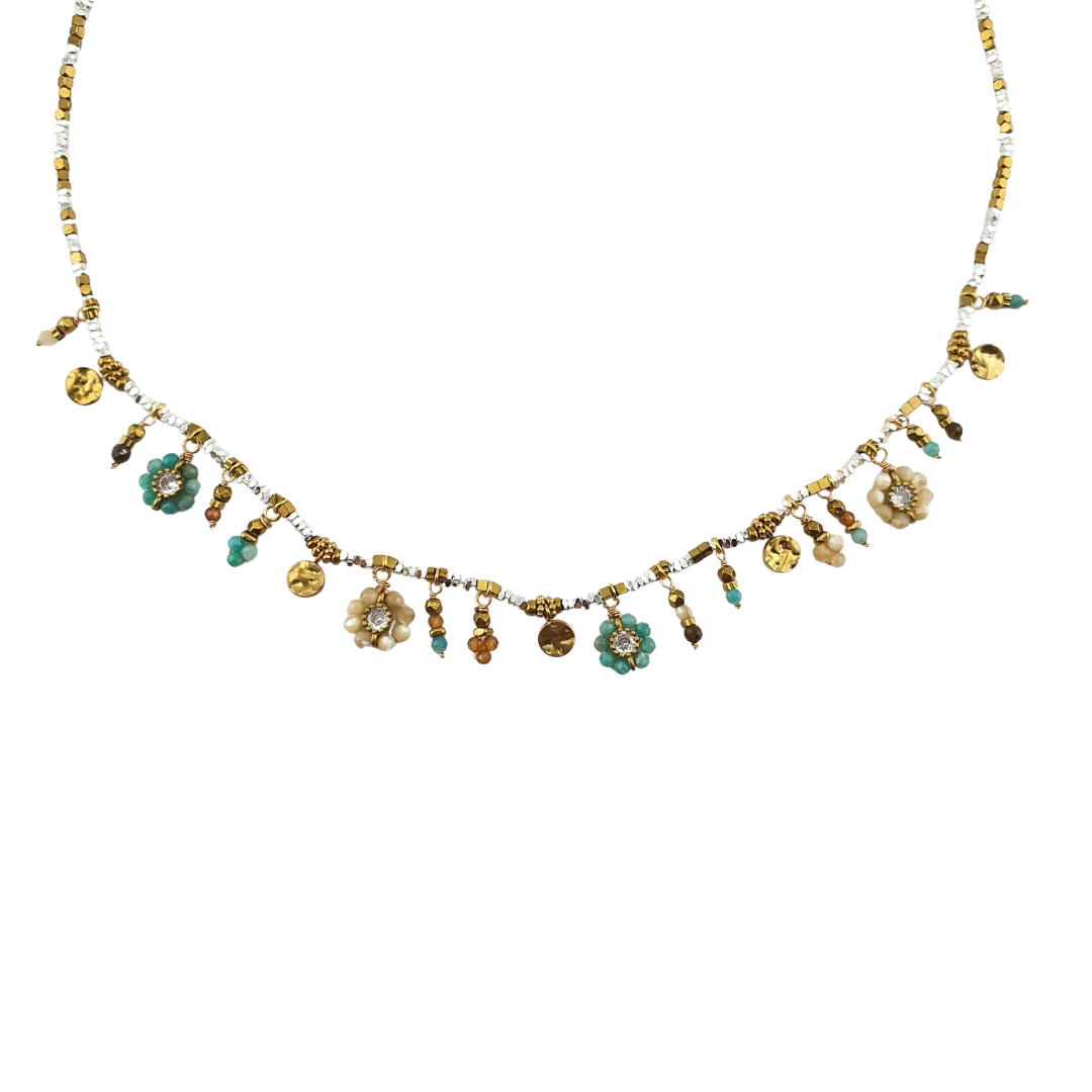 Collar bitono flores