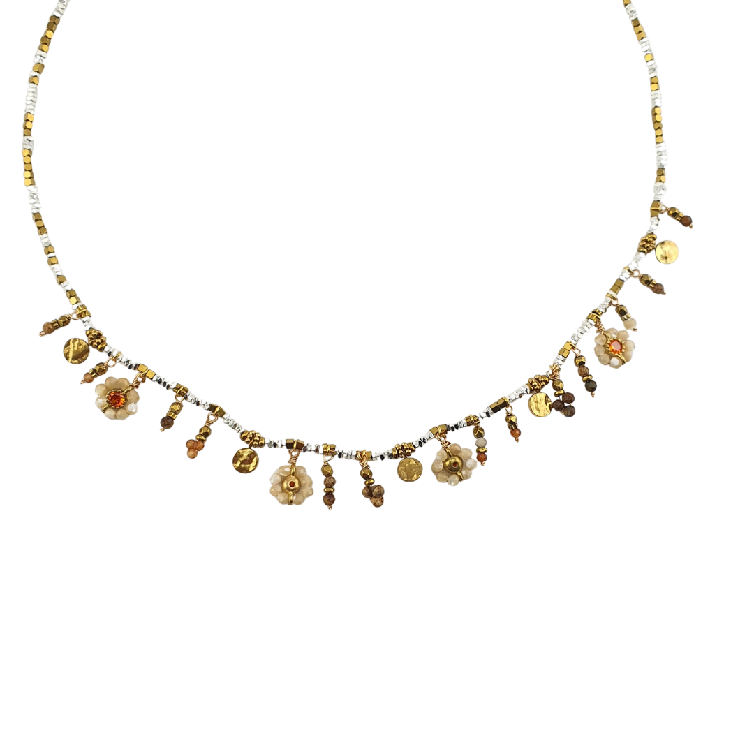 Collar bitono flores