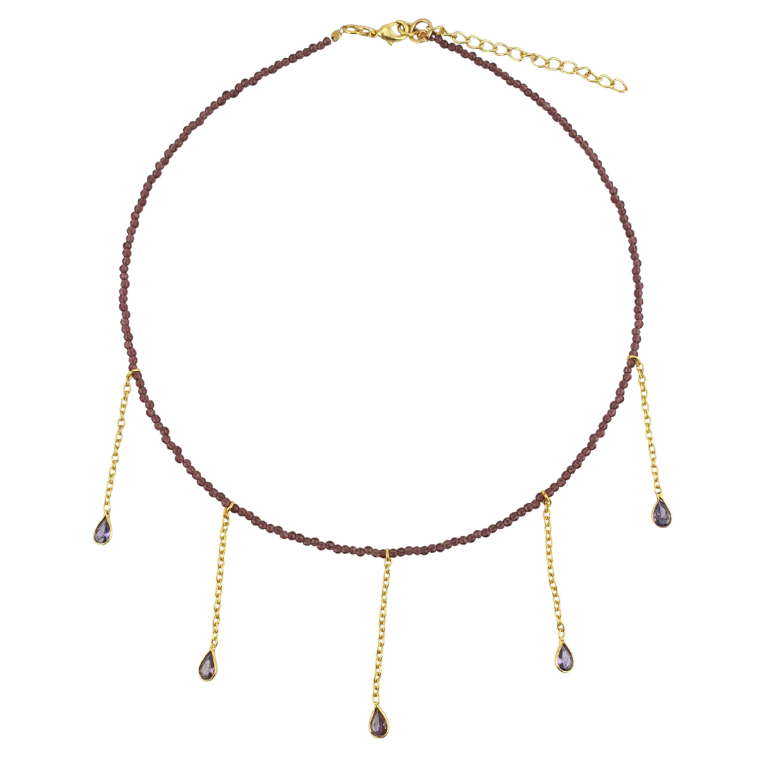Collar cristales con gotas