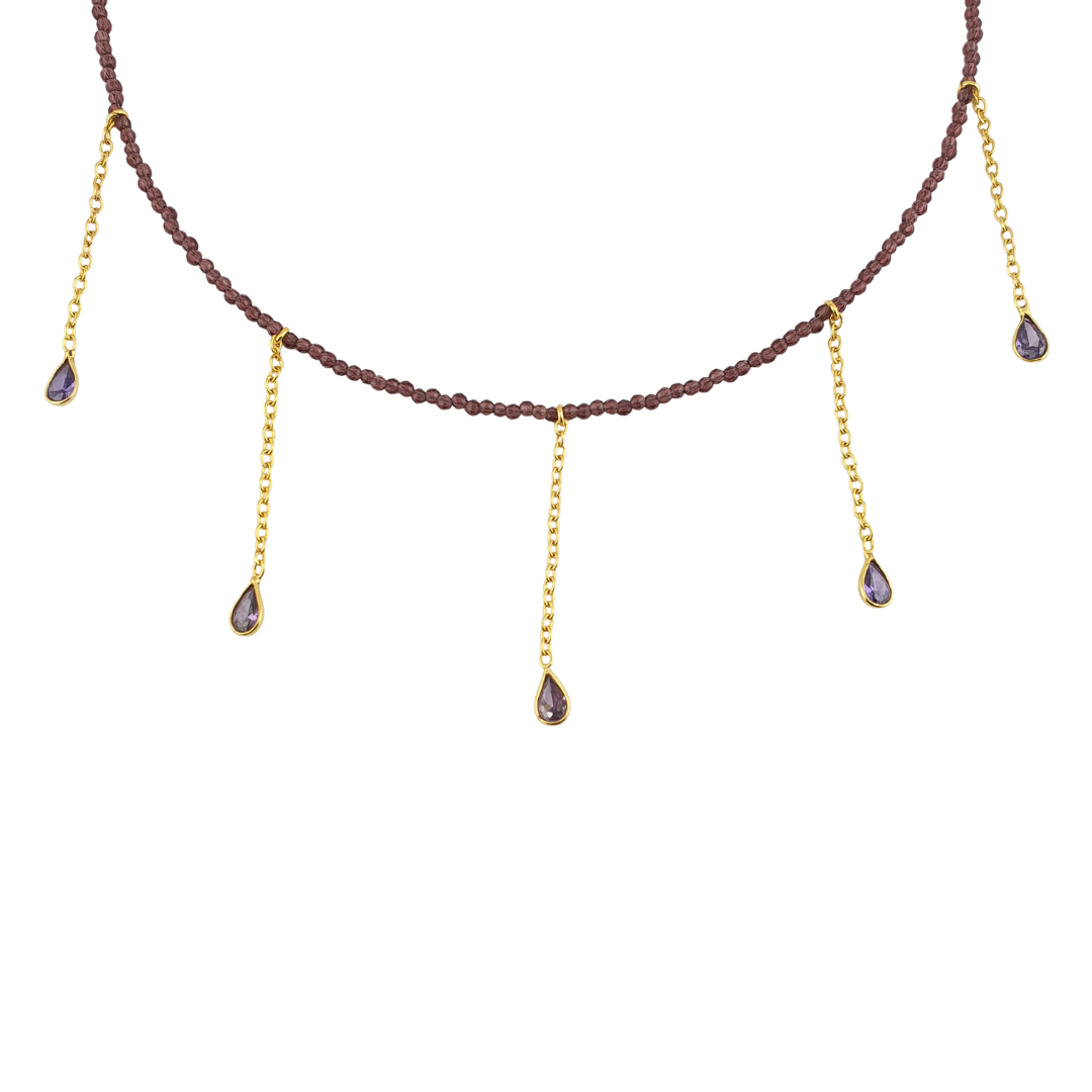 Collar cristales con gotas