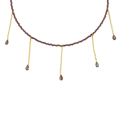 Collar cristales con gotas
