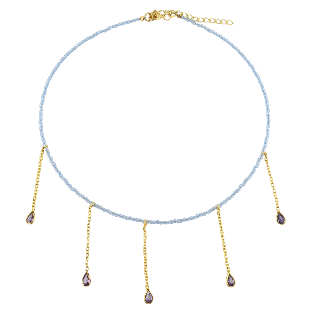 Collar cristales con gotas