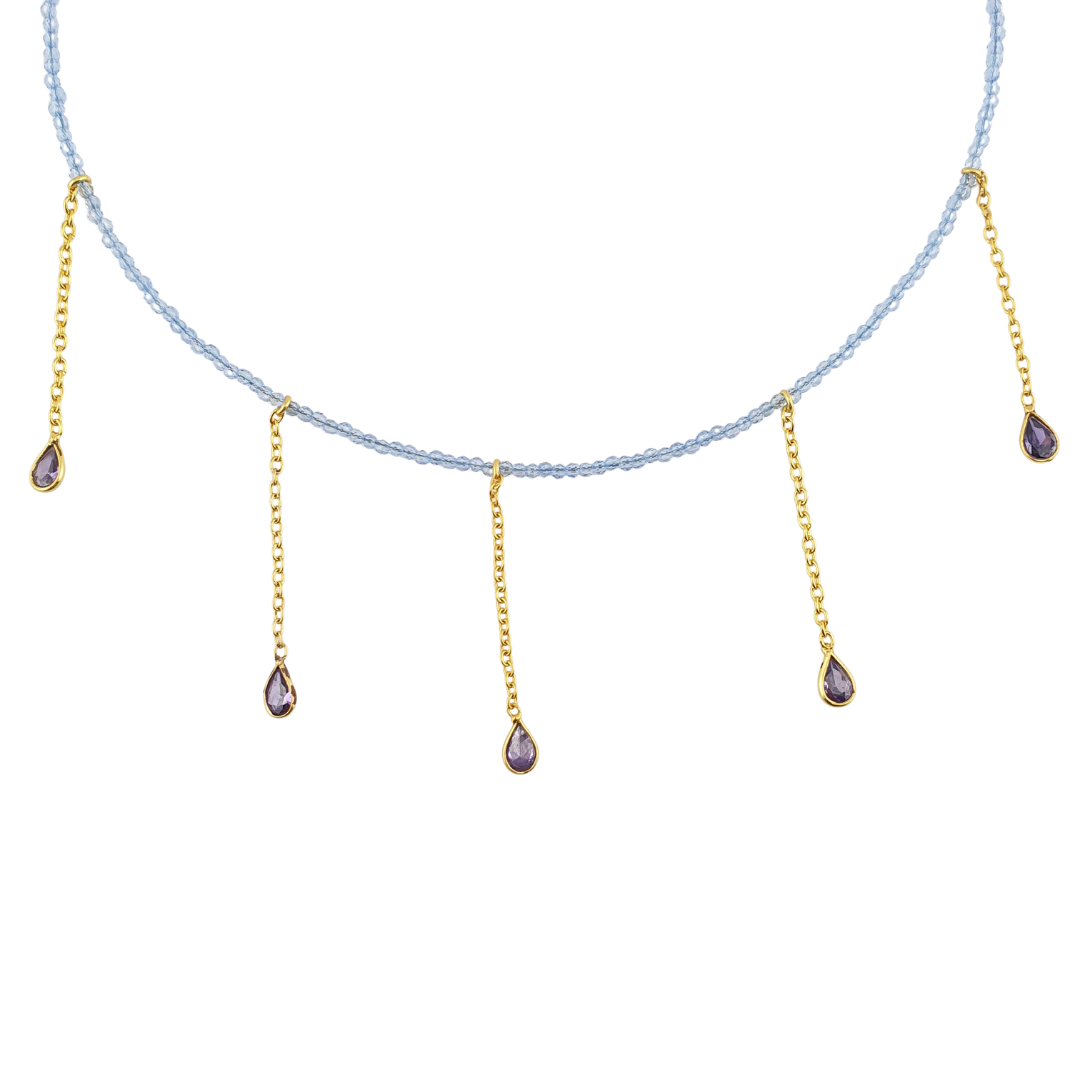 Collar cristales con gotas