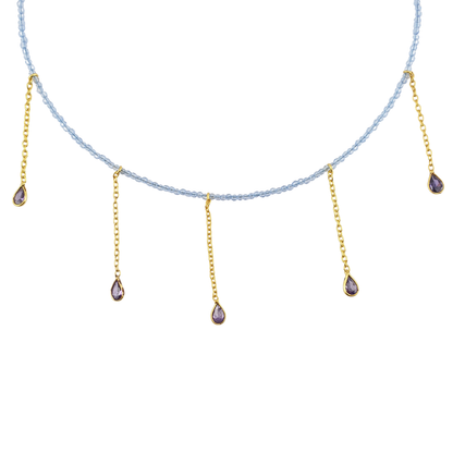 Collar cristales con gotas