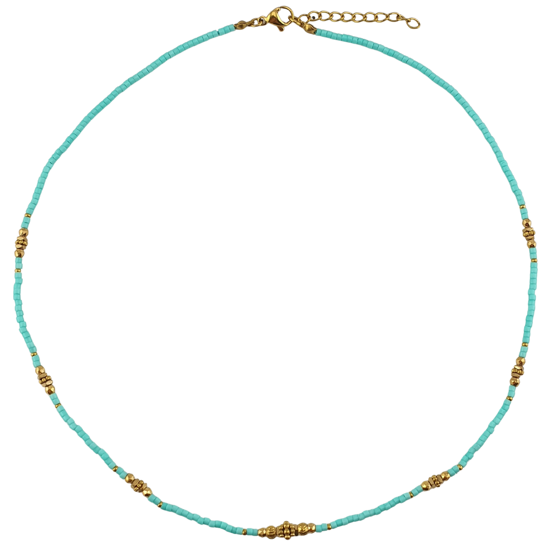 Collar cristales aro bolitas frente