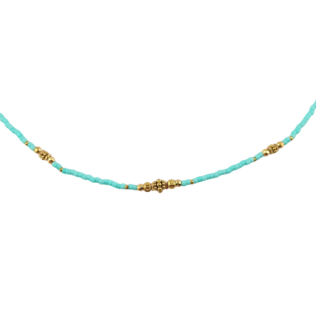 Collar cristales aro bolitas frente