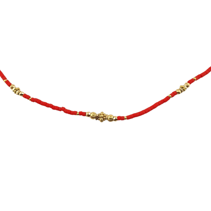 Collar cristales aro bolitas frente