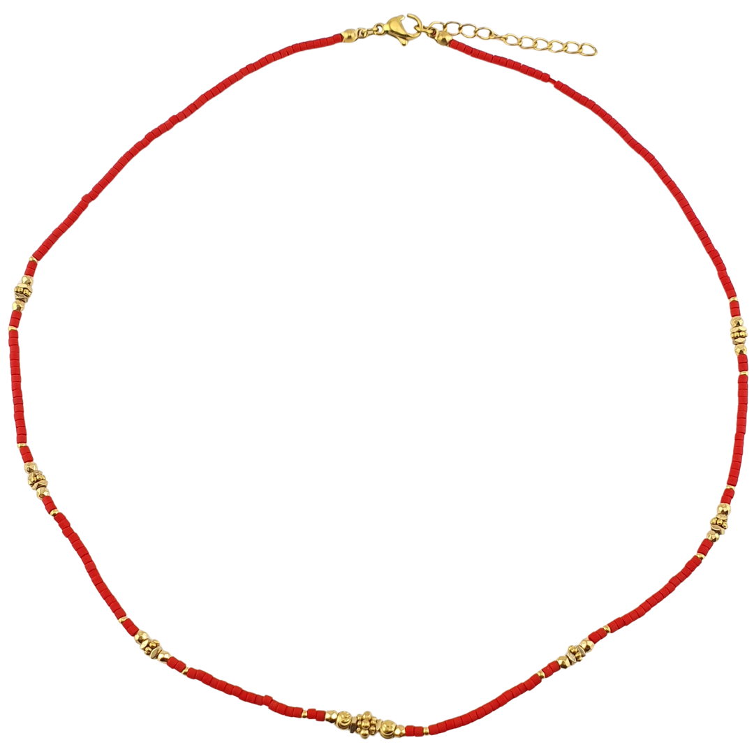 Collar cristales aro bolitas frente