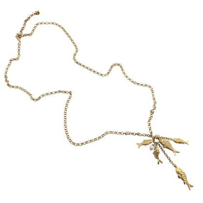Collar cardumen pez perla