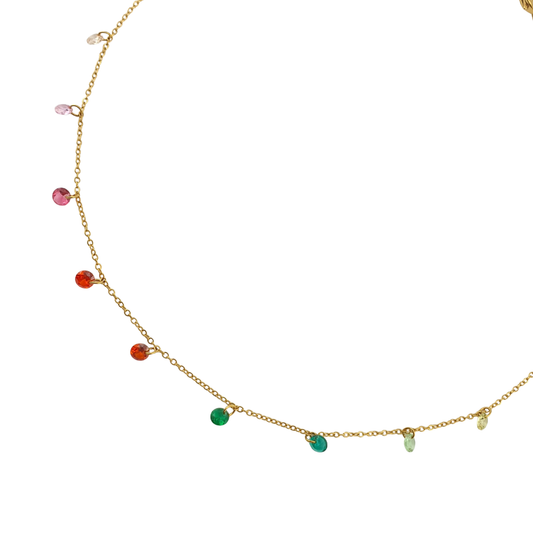 Cadena 5 circonias colgantes