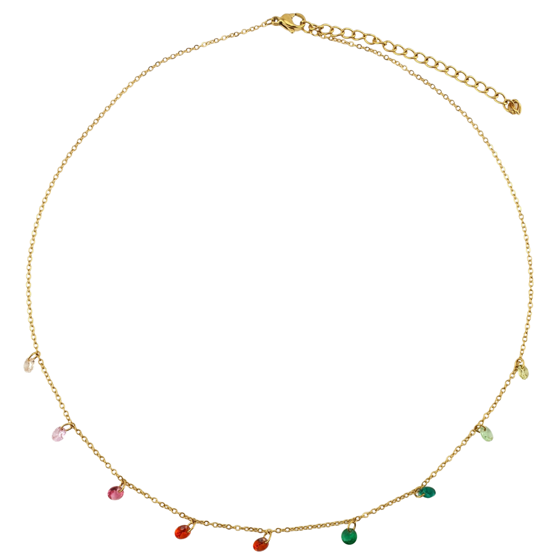 Cadena 5 circonias colgantes