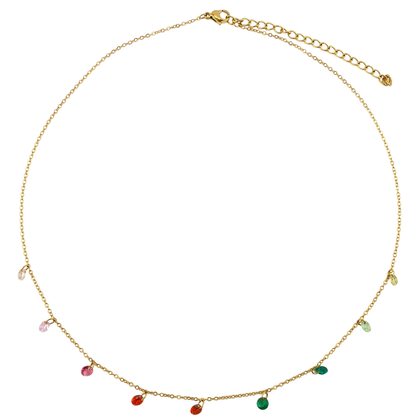 Cadena 5 circonias colgantes