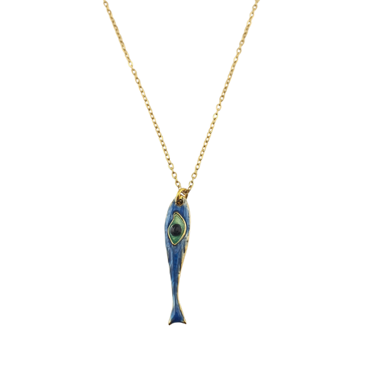 Cadena pez azul  ojo